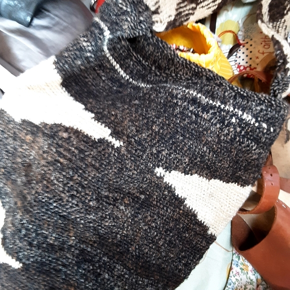 Woven wool hobo bag handmade - Picture 2 of 4